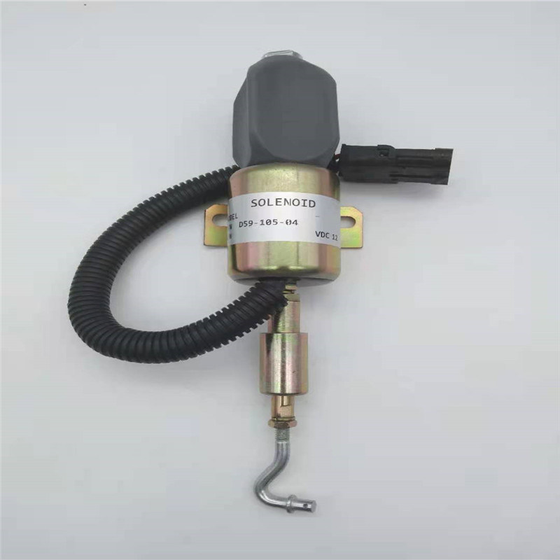 D59-105-04 12V Stop Solenoid Valve Cocok Untuk Mesin Diesel Cummins Excavator