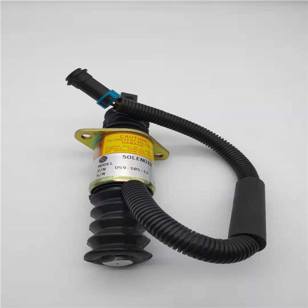 D59-105-12 stop Solenoid Valve 24V cocok Untuk XiaGong 951/953 ShangChai D6114 Loader excavator